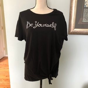 Be Yourself Tie-Front tee